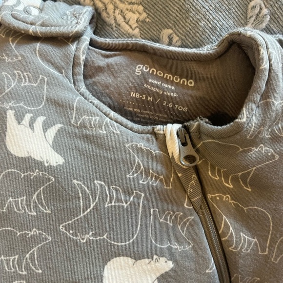 Other - Gunamuna Grey Baby Sleep Sack with Bear Print